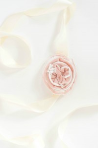 Soft flower bridal belt, Ivory ribbon wedding dress belt, fabric flower headpiece by J'Adorn Designs modern bridal accessories