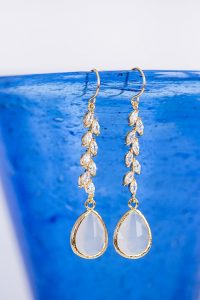 Opal bridal earrings crystal vine jewelry for German wedding hochzeit