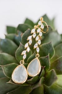 Opal bridal earrings crystal vine jewelry for German wedding hochzeit
