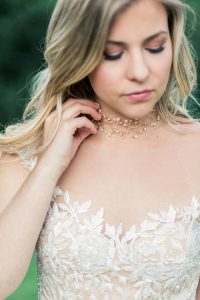 Delicate bridal choker by J'Adorn Designs custom jeweler, for ethereal romantic bridal style inspiration