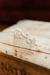 Crystal Pearl Bridal Hairpiece Custom Bridal Comb by Baltimore Custom Jeweler J'Adorn Designs