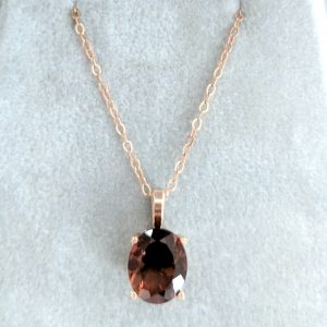 Custom rose gold sunstone necklace by J'Adorn Designs Custom Jeweler