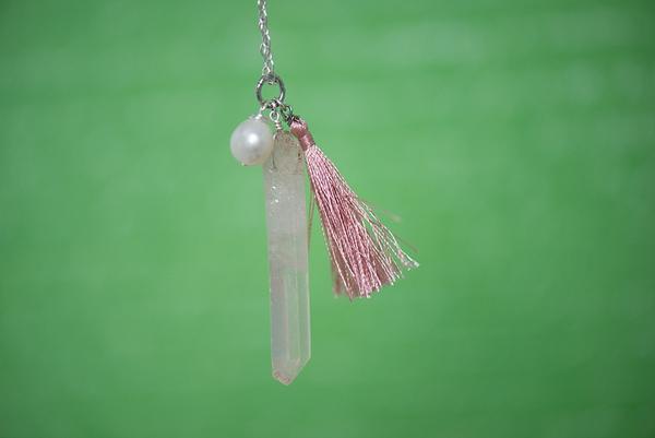 Long pink tassel necklace, high school graduation gift ideas, J'Adorn Designs jewelry made in Baltimore