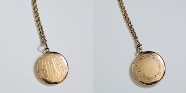 heirloom locket front back monogram custom jeweler jadorn designs