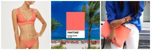 Pantone Living Coral Beachy style collage