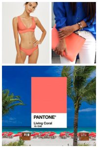 pantone living coral beachy vibes collage