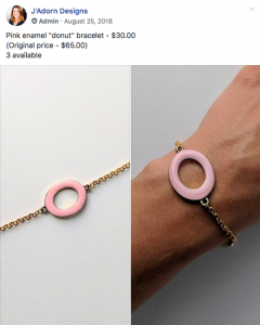 pink enamel donut bracelet screen grab 2018 jadorn designs custom jewelry