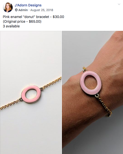 pink enamel donut bracelet screen grab 2018 jadorn designs custom jewelry