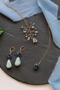Harmony Collection: Jewelry by J'Adorn Designs. A selection of teal, green, and blue ocean colored gemstone jewelry that was handcrafted in Baltimore MD by jewelry artisan Alison Jefferies