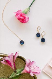 Blue druzy jewelry set by J'Adorn Designs