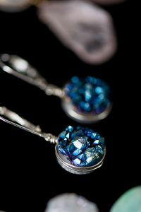 2020 jewelry trends forecast: druzy gemstone jewelry will continue to be popular in earrings, necklaces, rings, and a variety of accessory styles, by J'Adorn Designs custom jewelry