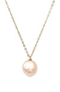Rose Gold Pearl Necklace freshwater pendant